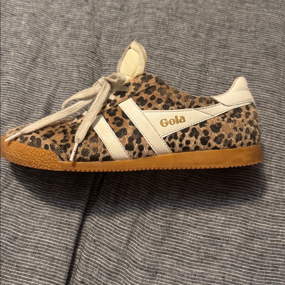 Gola Animal Print Sneakers with Cream and Tan Accents